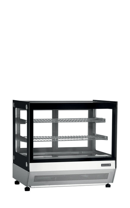 TEFCOLD Vitrina refrigerada sobremostrador cristal recto ancho 70 cm LCT750F/BLACK