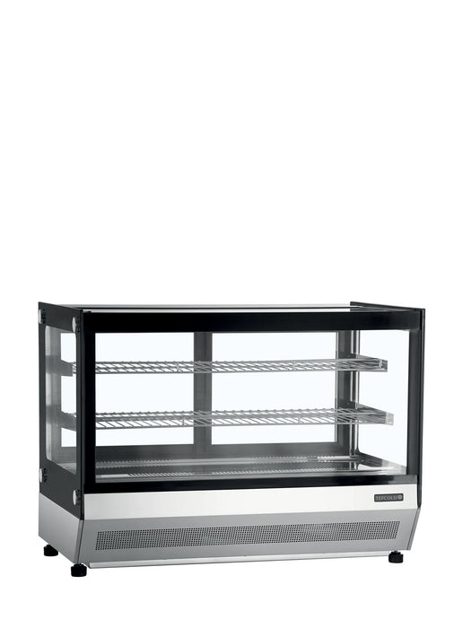 TEFCOLD Vitrina refrigerada sobremostrador cristal recto ancho 90 cm LCT900F/BLACK