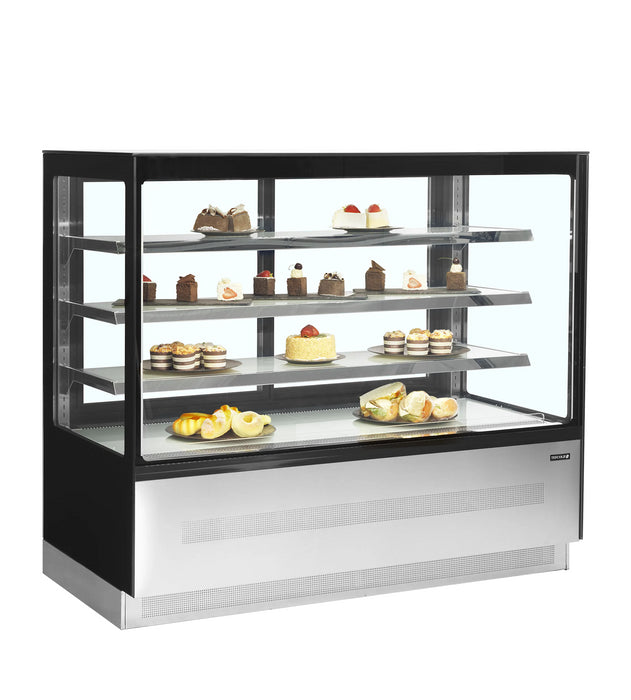TEFCOLD Vitrina refrigerada cristal recto ancho 150 cm 3 estantes LPD1503F/BLACK