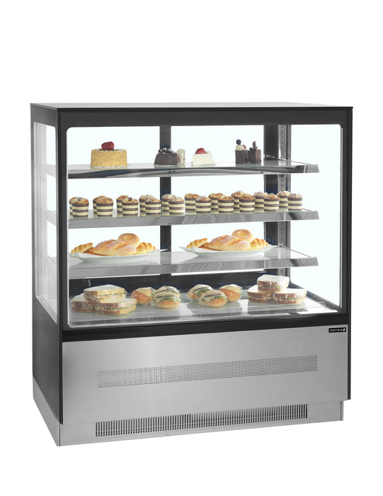 TEFCOLD Vitrina refrigerada cristal recto ancho 90 cm 3 estantes LPD903F/BLACK
