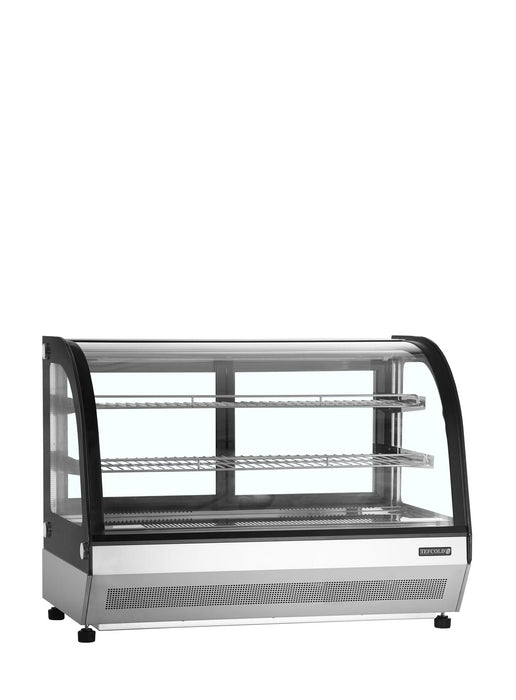 TEFCOLD Vitrina refrigerada sobremostrador cristal curvo ancho 90 cm LCT900C/BLACK