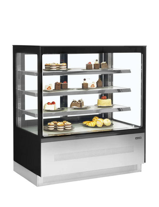 TEFCOLD Vitrina refrigerada cristal recto ancho 120 cm 3 estantes LPD1203F/BLACK