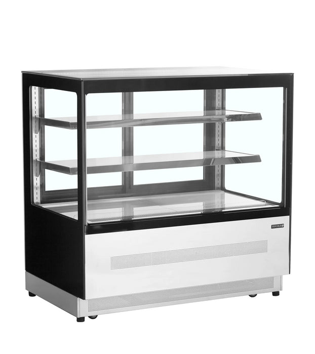 TEFCOLD Vitrina refrigerada cristal recto ancho 120 cm 2 estantes LPD1200F/BLACK