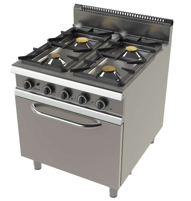 Cocina a gas 4 fuegos con horno ancho 80 fondo 90 FO9C401