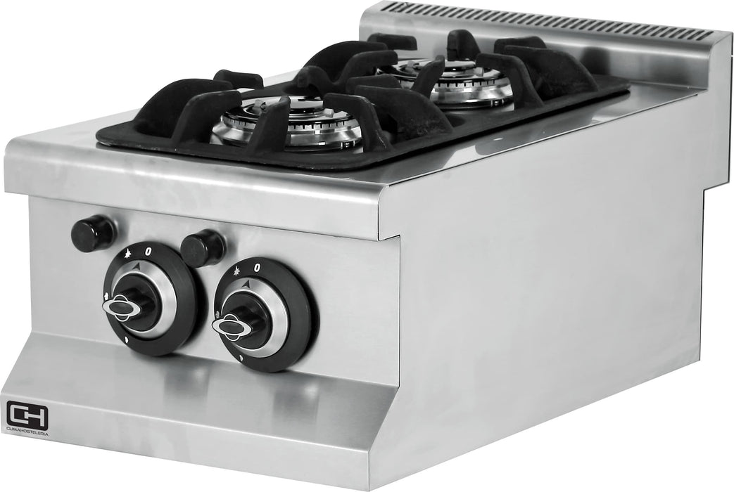 Cocina a gas sobremesa 2 fuegos 400x635x285h mm EMP6KG010