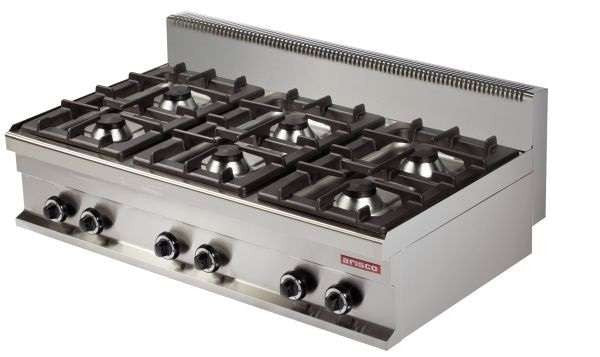 Cocina a gas sobremesa 6 fuegos ancho 120 fondo 70 GR731S
