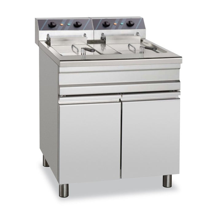 Freidora eléctrica trifásica 2 cubas 20+20 litros con mueble EF25+25S STAND ALONE