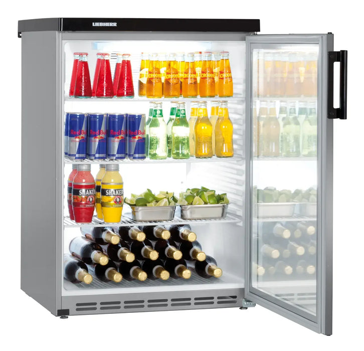 LIEBHERR Expositor Refrigerado Inox empotrable bajo encimera con enfriamiento por circulación de aire 171 Litros FKvesf 1803