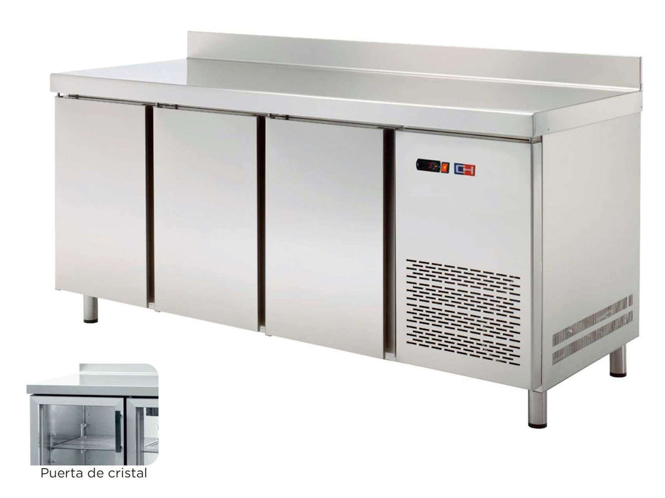 Mesa refrigerada 4 puertas cristal ancho 254 fondo 60 MRCH-250V