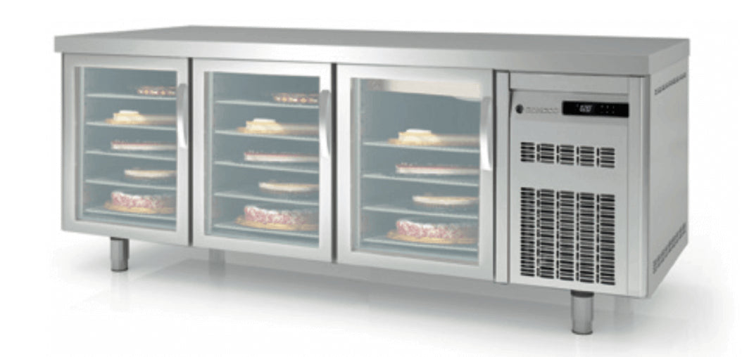 Mesa fría pastelería puertas cristal fondo 80 CORECO MRPV