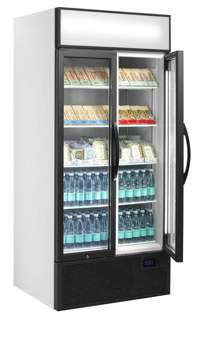 TEFCOLD Expositor botellero refrigerado 2 puertas batientes 700 litros FSC891H