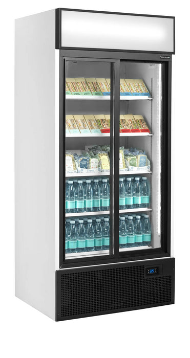 TEFCOLD Expositor botellero refrigerado 2 puertas corredera 700 litros FSC891S