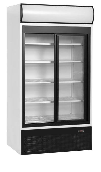 TEFCOLD Expositor botellero refrigerado 2 puertas corredera 800 litros FSC1000S
