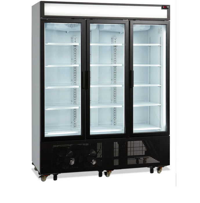 TEFCOLD Expositor botellero refrigerado 3 puertas batientes 1400 litros FSC1600H