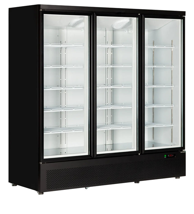 TEFCOLD Expositor refrigerado negro 3 puertas 1700 litros Atom Maxi C3DB