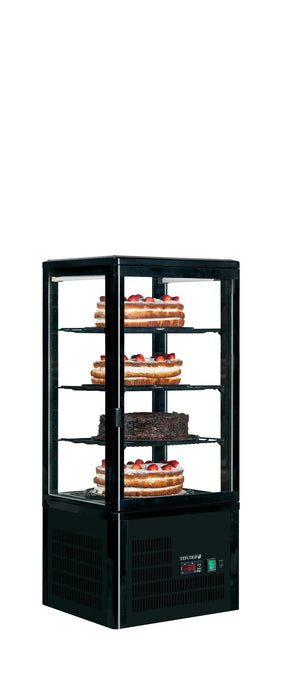 TEFCOLD Expositor refrigerado sobremostrador 4 caras cristal alto 100 cm UPD80-BLACK