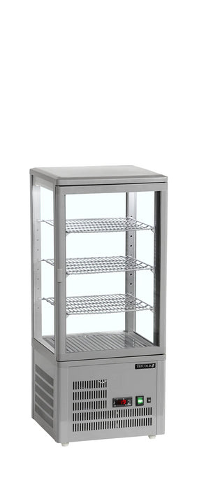 TEFCOLD Expositor refrigerado sobremostrador 4 caras cristal alto 100 cm UPD80-GREY