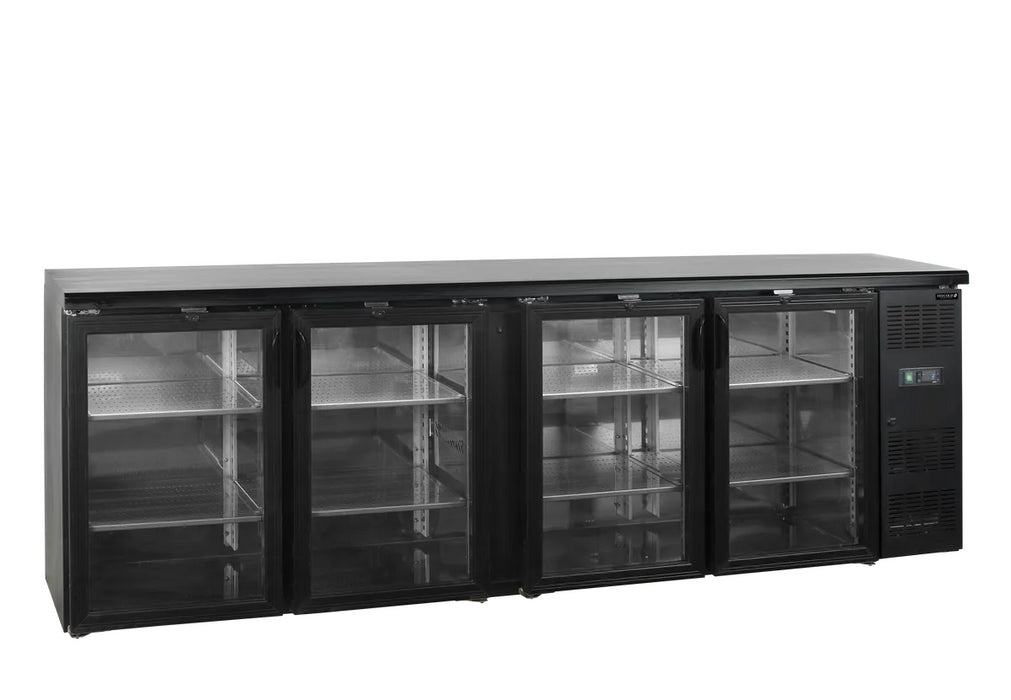 TEFCOLD Refrigerador backbar 4 puertas cristal ancho 254 cm CBC410G