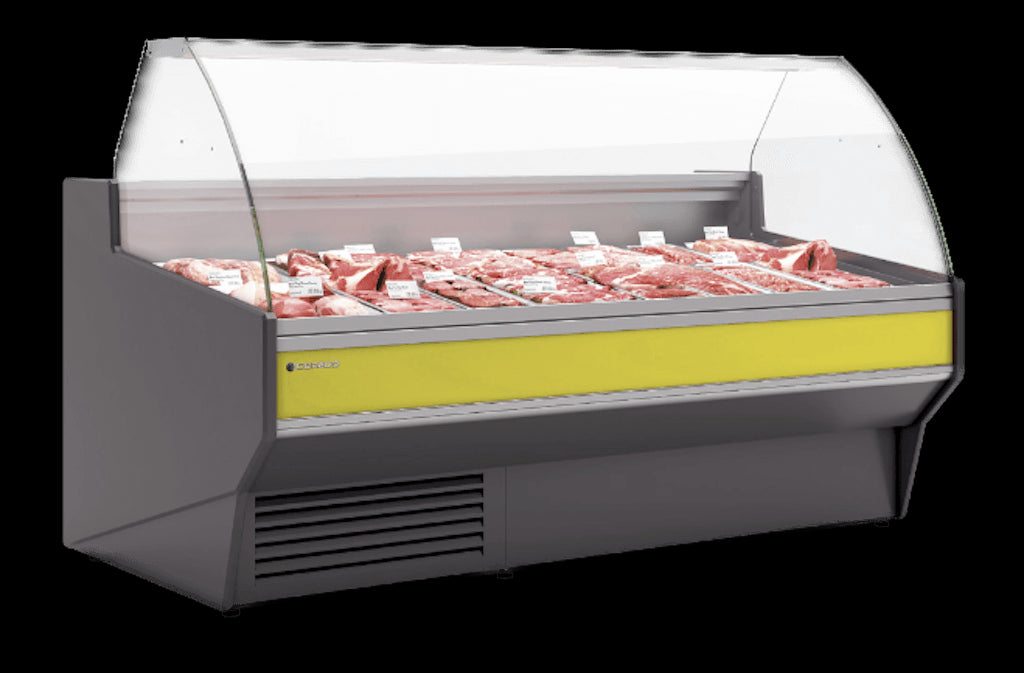 Vitrina refrigeración ventilada con reserva cristal curvo fondo 108 CORECO CVE-10-C-TF