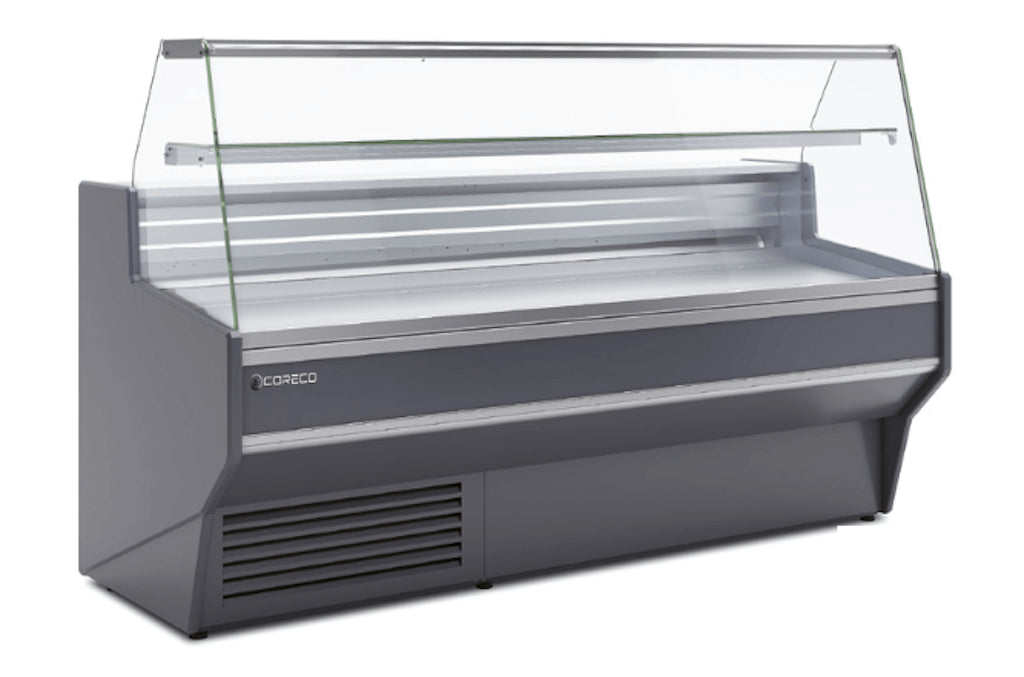 Vitrina refrigeración estática con reserva cristal recto fondo 80 cm CORECO CVE-8-R