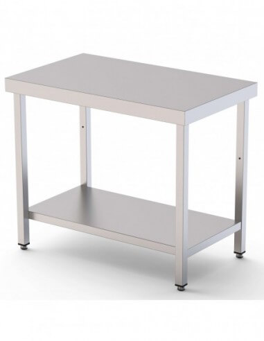 Mesa de Trabajo Acero inoxidable Central Con 1 Estante 1700x800x850h mm WTC180170S1