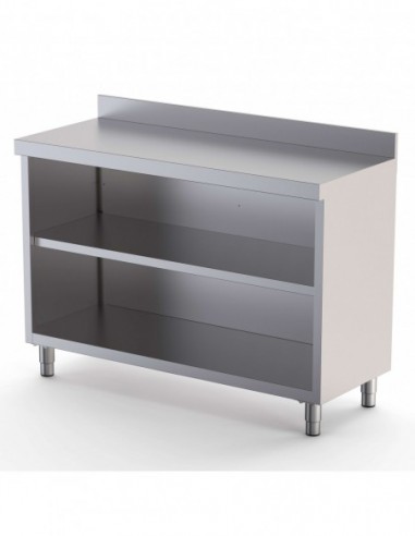 Mueble Estantería Acero Inoxidable Fondo 350 Con 1 Estante 1000x350x1050h mm DT3501000S1