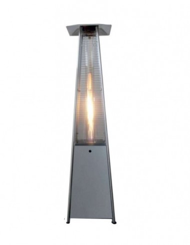 Estufa terraza Piramidal a gas propano 13Kw FLAMME PIRAMIDE PLATA  altura 2,27 cm