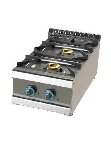 Cocina a gas sobremesa de 2 fuegos 6+4,5 Kw SerIe 700 JUNEX con medidas 400x730x240h mm FO7N200B