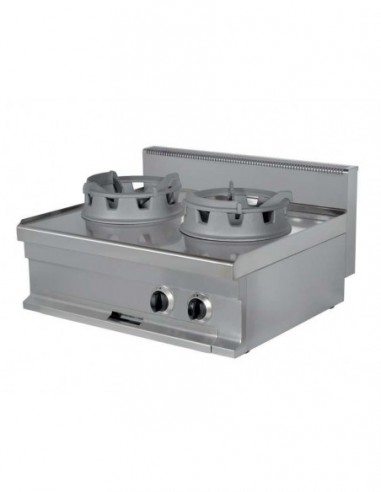 Cocina wok a gas sobremesa 2 fuegos EMPPLS7WK020