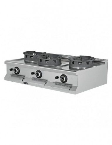 Cocina wok a gas sobremesa 3 fuegos EMPPLS7WK030