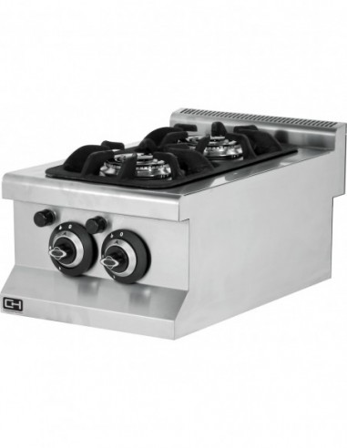 Cocina a gas sobremesa 2 fuegos 400x635x285h mm EMP6KG010