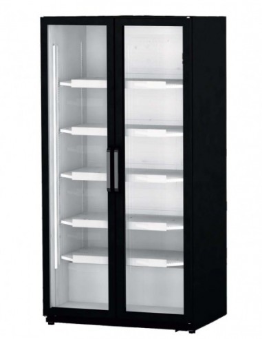 Expositor refrigerado 800 litros de 2 puertas abatibles color negro RV800