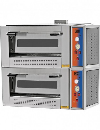 Horno Pizza a Gas capacidad 4 + 4 pizzas diámetro 30 cm EMP4+4G