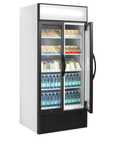 TEFCOLD Expositor botellero refrigerado 2 puertas batiente 700 litros FSC891H