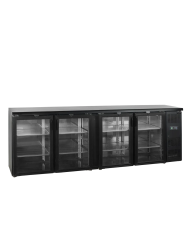 TEFCOLD Refrigerador backbar 4 puertas cristal ancho 254 cm CBC410G