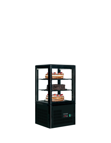 TEFCOLD Expositor refrigerado sobremostrador 4 caras cristal 60 litros UPD60-BLACK