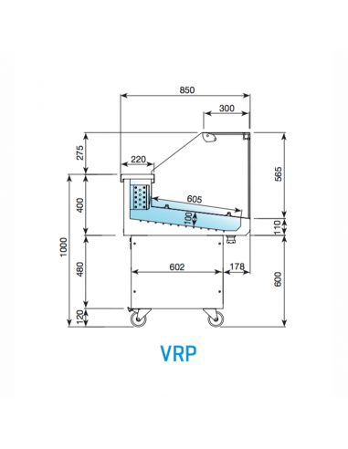 Vitrina refrigerada para pescado Infrico VRP 13 medidas
