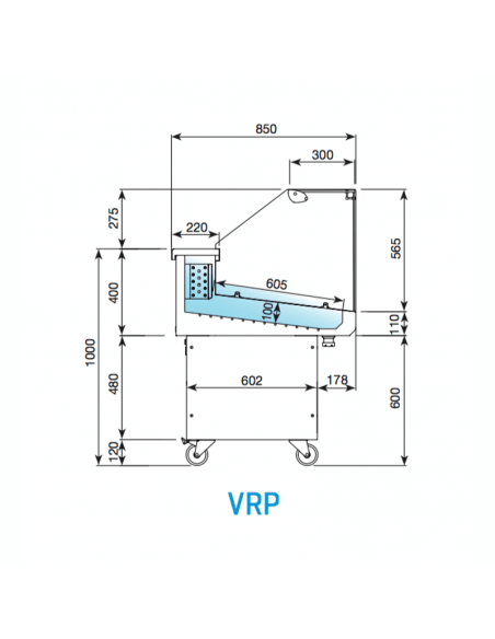Vitrina refrigerada para pescado Infrico VRP 13 medidas