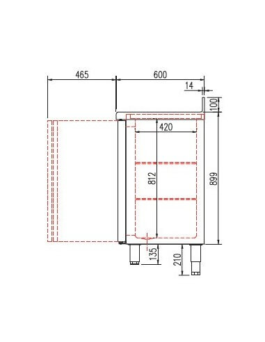 Frente mostrador refrigerado puerta cristal CORECO sefm60-150 MEDIDAS