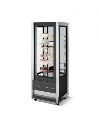 Expositor refrigerado y congelador 4 caras cristal 400 litros ISA Cristal Tower RV 75 TB/TN