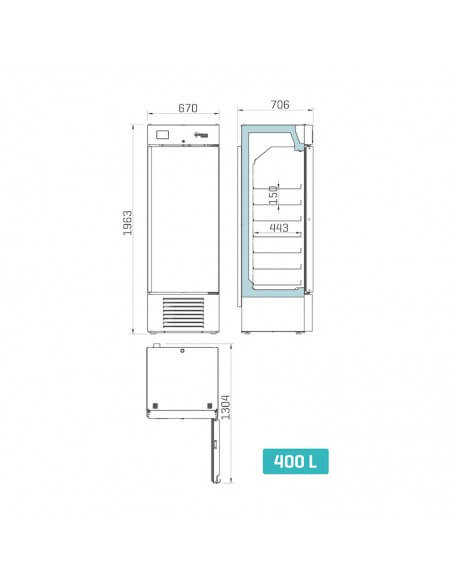 Congelador vertical laboratorio 400 litros INFRICO Lab Care LTF40SD medidas