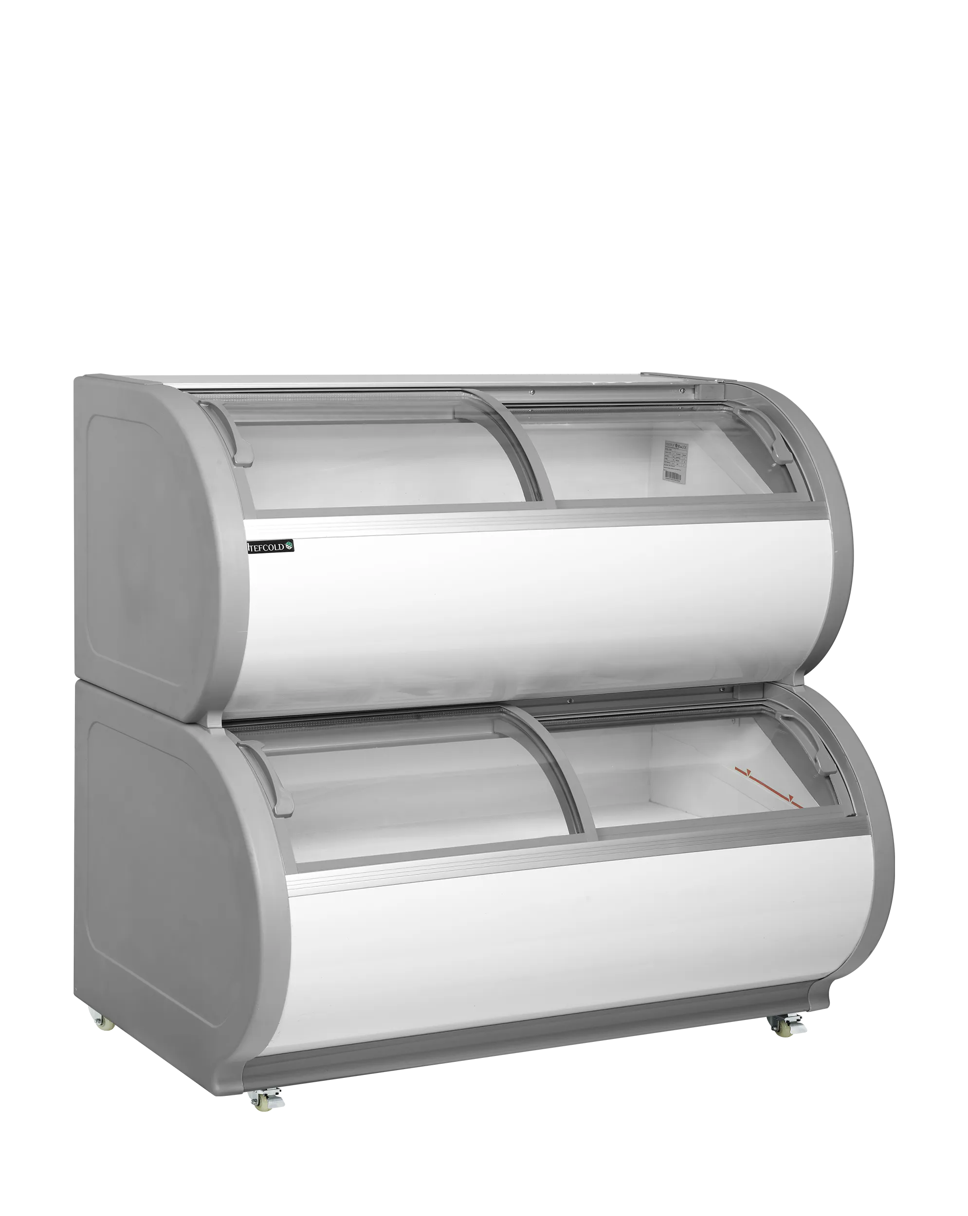 Congelador de exposición de helados de 2 niveles TEFCOLD TD500