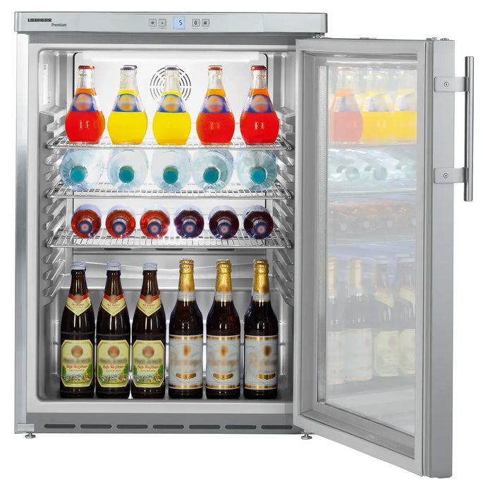 LIEBHERR Expositor refrigerado inox empotrable bajo encimera con enfriamiento por circulación de aire 141 Litros FKUv 1663