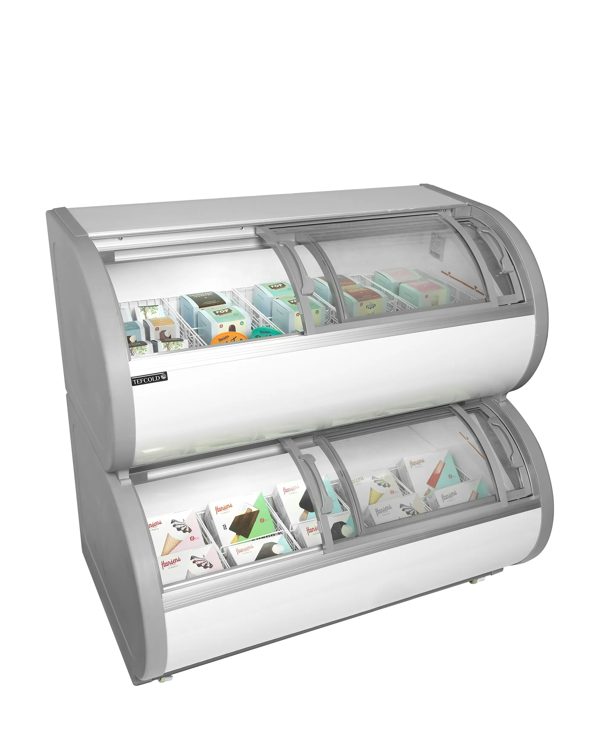 Congelador de exposición de helados de 2 niveles TEFCOLD TD500