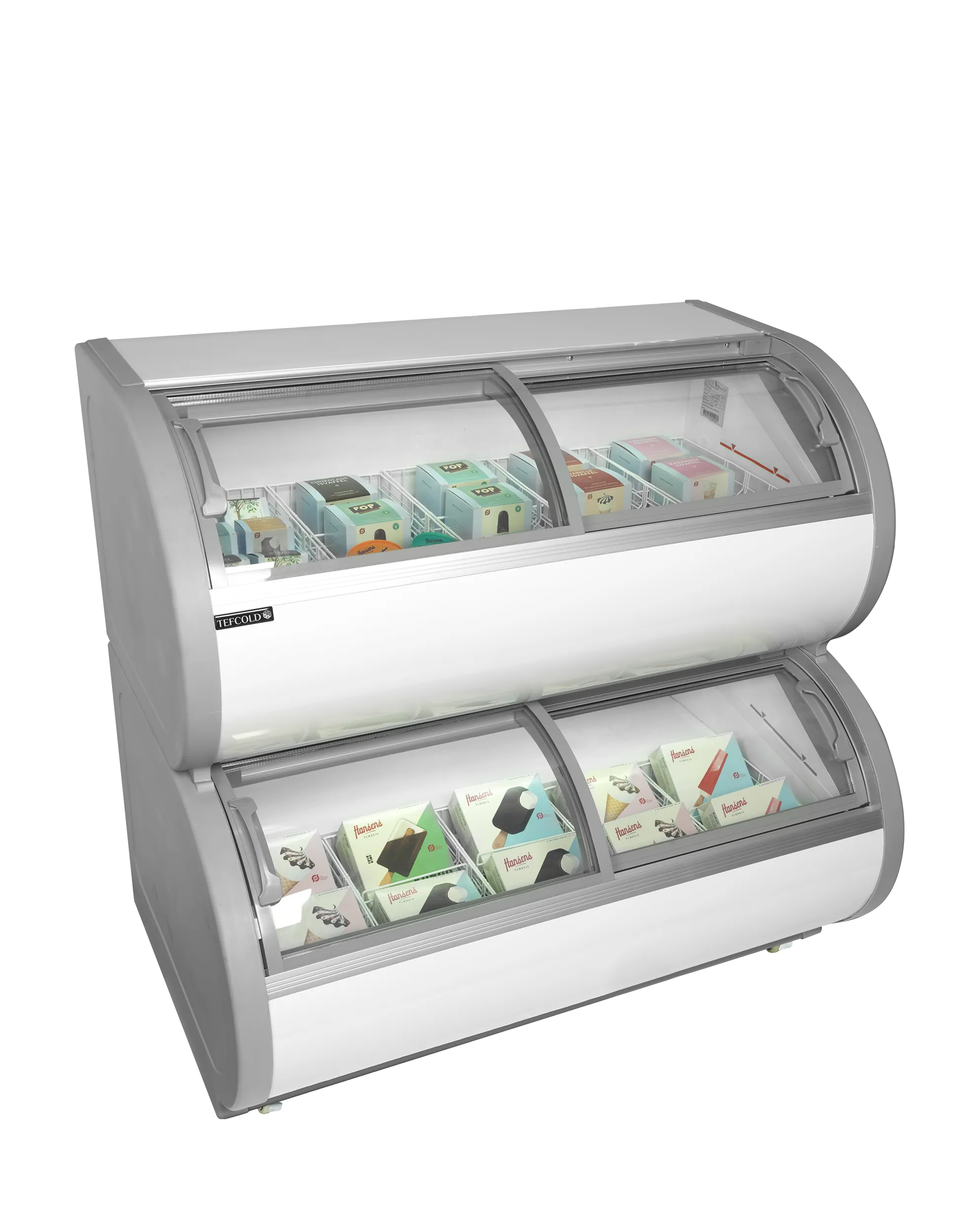 Congelador de exposición de helados de 2 niveles TEFCOLD TD500