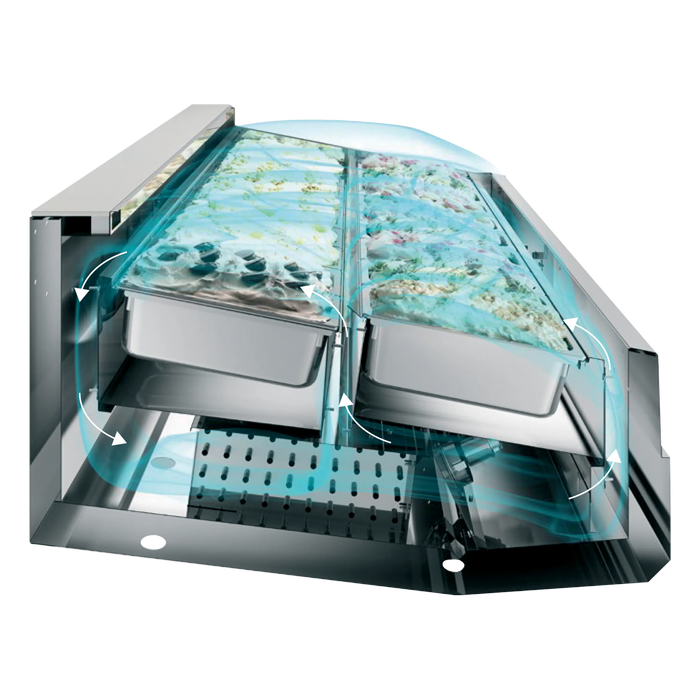 Vitrina helados profesional 12, 18 y 24 cubetas ISA Supercapri