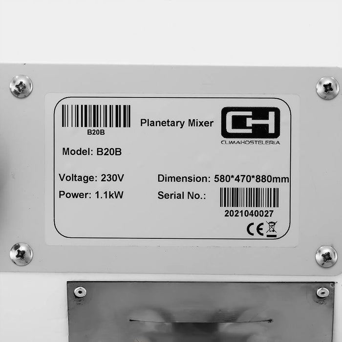Amasadora Batidora Mezcladora Planetaria 20 litros B20B - FrigeriaHosteleria.com