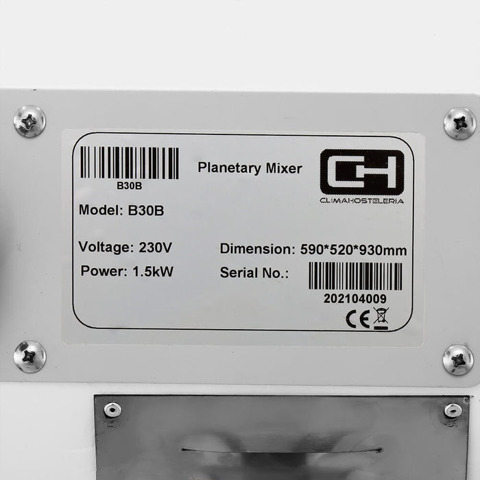 Amasadora Batidora Mezcladora Planetaria 30 litros B30B - FrigeriaHosteleria.com