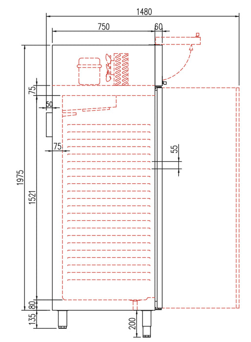CORECO Congelador vertical 2 puertas 1400 litros S-Line CGN-1002-SPF