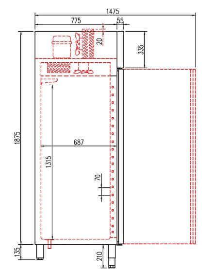 Congelador vertical 6 puertas 2200 litros CORECO ACG-2006